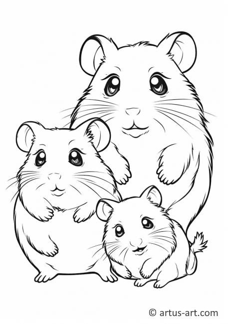 Page de coloriage de hamsters pour enfants